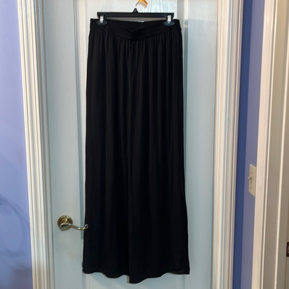 Size medium Black wide leg satin pants by philosophy